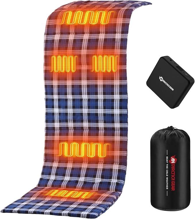 Heated Sleeping Bag Liner, 5 Heated Zones Heated Pad, Electirc Sleeping Bag Heater for Cold Weather Camping Backpacking or Hiking, 24"x70"