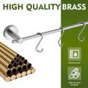 22 Inch Kitchen Utensil Hanger with 5 Hooks, Stainless Steel Wall Mounted Rail Rack for Bathroom, Bedroom (Brushed) YIGUANXIN