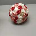 Bridal Wedding Bouquet with Rhinestone Brooch Pearl for Bride Bridesmaid Wedding Quinceanera Satin Rose Flower Bouquet Burgundy and Blush Pink Ivory 8.7in