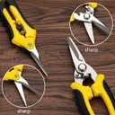 5 pack Garden Pruning Shears Stainless Steel Blades, Handheld Scissors Set with Gardening Gloves,Heavy Duty Garden Bypass Pruning Shears,Tree Trimmers Secateurs, Hand Pruner (Yellow and Black)