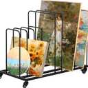 ikare Art Canvas Storage Rack, Art Drying Painting Rack with Wheels, Adjustable Art Storage Easel Display Stands for Canvas Boards, Panel, Crafts Drying & Print Racks, Frame
