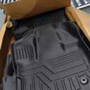 Mixsuper Floor Mats for Ford F150 SuperCrew 2021-2024 (Fit Rear Seat Without Under-Seat Fold Flat Storage), All Weather Floor Liners for F150 Accessories,Durable 1st and 2nd Row Set Black