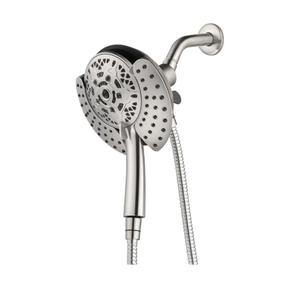 2.5GPM Shower Heads with Handheld Spray Combo: 7.2" Rainfall Shower Head & Hand Held Shower Head 2-IN-1 Shower Head with 60" Rotatable Stainless Steel Hose Nickel, Shower Trim Systems