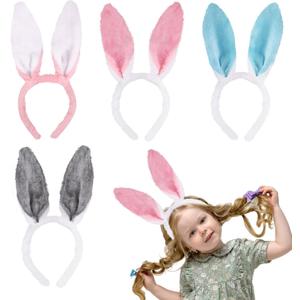 CCINEE 12pcs Easter Bunny Ears Headbands, Plush Rabbit Ear Hairbands for Kid's Easter Treat Gifts Birthday Holiday Costume Party Favors