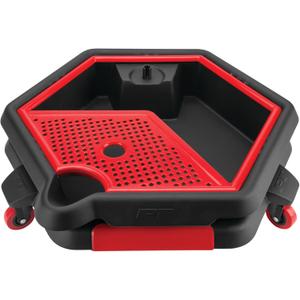 Performance Tool W4074 2 in 1 Drain Pan and Tool Caddy - Conveniently Collects Oil and Organizes Tools for Automotive Repairs