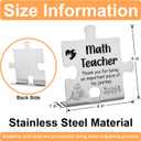 Math Teacher Appreciation Gifts, Thank You Gift for Math Teacher, School Education Team Office Coworkers Staff Appreciation Gifts, Stainless Steel Puzzle Desk Decor Sign, CSA398