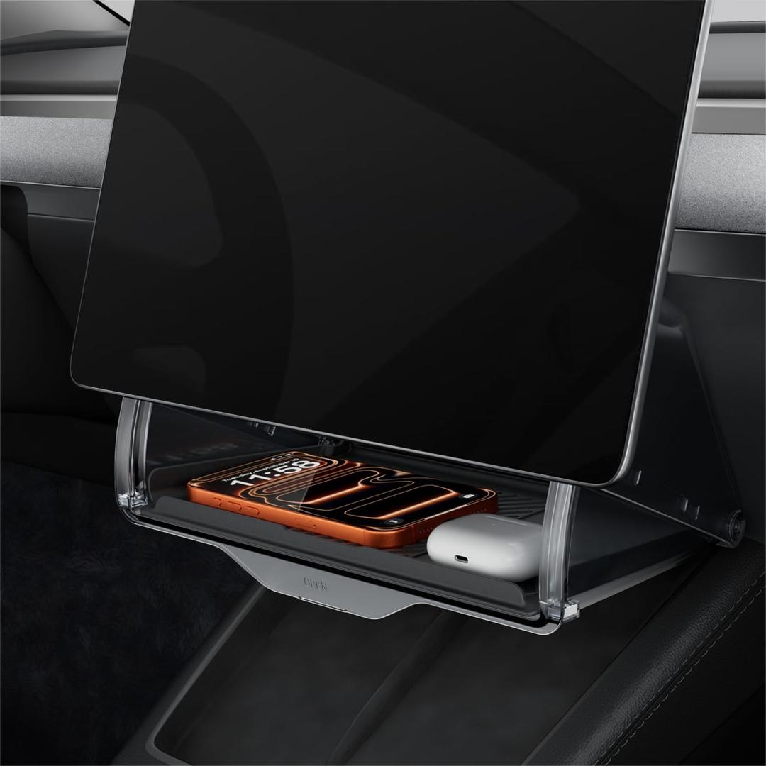 REEVAA Upgraded Tesla Model Y Hidden Under Screen Storage Box for Model Y 2020-2026 (Fit New Model Y Juniper) [One-tap Open & Stable Installation] Model Y Accessories, Center Console Organizer Tray