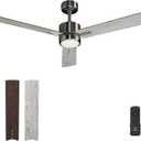 Ceiling Fan 52'' with Light: Modern Remote Control Fans Downrod Mounted - Quiet Reversible DC Motor - Light Memory Function for Outdoor Indoor
