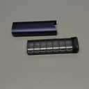 Metal Weekly Pill Organizer, Serfeymi Aluminum Daily Pill Box(Spare Gasket Provided),7 Day Pill Case Travel Medicine Organizer,Pill Containers with Individual Lid for Vitamins,Pills, Supplement-Blue (With Lid 6.5in*2in*1.3in)