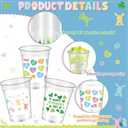 60 Pcs Valentine's St. Patrick's Easter Plastic Cups Heart Green Shamrock Rabbit Egg Disposable Clear Plastic Cups Disposable Plastic for Kids Adults Cold Drink Snacks Party Favors Supplies