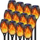 Swingers Solar Lights Outdoor,Solar Torch Lights with Flickering Flame,Waterproof Outdoor Garden Lights for Outside Patio Pathway Yard Decorations(12, Yellow)