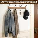 SCUNDA 2 Pcs Wall Coat Rack with Hooks, Wooden Wall Mount Coat Rack with 4 Hooks, 13.4 inches Coat Hooks for Wall, for Hanging Coats, Keys, Towels, Hats for Entrance Hall, Bedroom, etc.(Brown)
