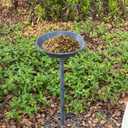 Outdoor Garden Bird Bath, 25.5 inch Height Bird Feeder, Metal Birdbath with Dragonfly for Garden Yard Patio Lawn Decoration, Gray