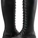 Vepose Women's 953 Lace Platform Combat Knee High Boots with Comfort Chunky Heel, 8