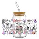 10 Sheets Halloween UV DTF Transfer Cup Wraps for Glass Cups Walls UVDTF Cup Wraps Pumpkin Ghost for 16 OZ Cups DIY Crafts Decoration Applique for Furniture
