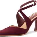 Women's Slingback Heels Square Toe Pumps Ankle Strap Dress Shoes