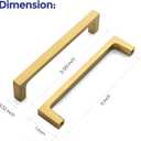 Ravinte 30 Pack Solid 5 Inch Square Cabinet Handles - Brushed Brass Drawer Pulls - Kitchen Hardware and Handles