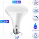 Energetic 6 Pack 75W BR30 LED Recessed Light Bulb, Dimmable, 900 Lumens, 2700K Soft White, E26 Base, Indoor Flood Light Bulb for 5/6 Inch Cans