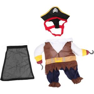 Pet Pirate Costume for Dogs and Cats Breathable Cotton and Comfortable Halloween Cosplay Outfit Skin-Friendly Puppy Pirate Hat Included for Themed Parties and Festivals XL