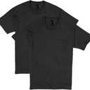 Hanes Mens Beefy-t Pocket T-shirt, Heavyweight Cotton Tee For Men, Full-cut 1 Or 2 Pack Fashion-t-shirts, Deep Forest - 2 Pack, 2XL US
