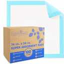 Clean Spaces Super Absorbent Disposable Underpads 36"x36" 100 Count, 6-Layer Leak Proof Bed Pads for Baby and Adults, Quick Drying Puppy Pad Dog Training Pee Pads