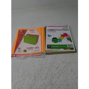 Pendaflex Glow Hanging File Folders, Letter Size, Assorted, Case Pack of 12 (81670) with CONSTRUCTION PAPER