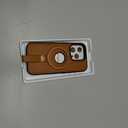 for iPhone 16 Pro Leather Case with Stand, Anti-Slip Grip Ring, Fits for MagSafe (Brown, iPhone 16 Pro)