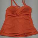 Womens Tankini Swimsuits with Shorts - Two Piece Tummy Control Bathing Suits Top with Two Pockets Swim Bottom (Small, Orange Floral)