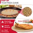 Unicook Round Pizza Stone for Oven and Grill 16 Inch, Oven Baking Stone for Bread, Cordierite Pizza Pan for Baking Crispy Bread and Cookies, Includes Carry Rack and Dough Scraper