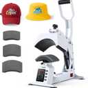 VEVOR Hat Heat Press Machine, with 4 Interchangeable Platens and Caps Stretcher, Precise Temperature & Time Control, Heat Press for Hats and Caps, for HTV Iron On and Sublimation Projects, White