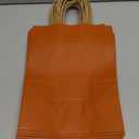 BAG BOX 100 Pack 8.25x4.3x10.6 Inch Orange Gift Bags with Handles,Bulk Kraft Paper Bags for Shopping, Retail, Merchandise, Wedding, Party Favors, Paper Grocery Sacks