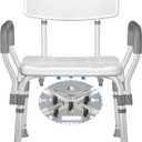 KingPavonini Shower Chair for Inside Shower with Arms and Back, FSA/HSA Eligible 400LBS Heavy Duty Shower Seat for Bathtub, Reinforced Guard, Height Adjustable Bath Seat for Elderly, Adults & Disabled