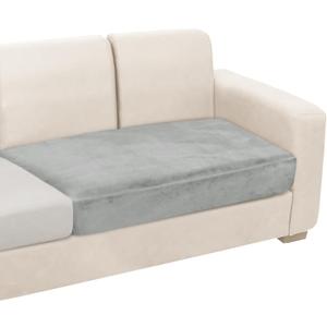 NAISI Couch Cushion Covers 1 Piece Velvet Stretch Loveseat Cover or 2 Seat Sofa Cover Soft Individual Couch Covers for Sectional Sofa(1 PC for 2-Seat Cushion or Loveseat,Light Grey)