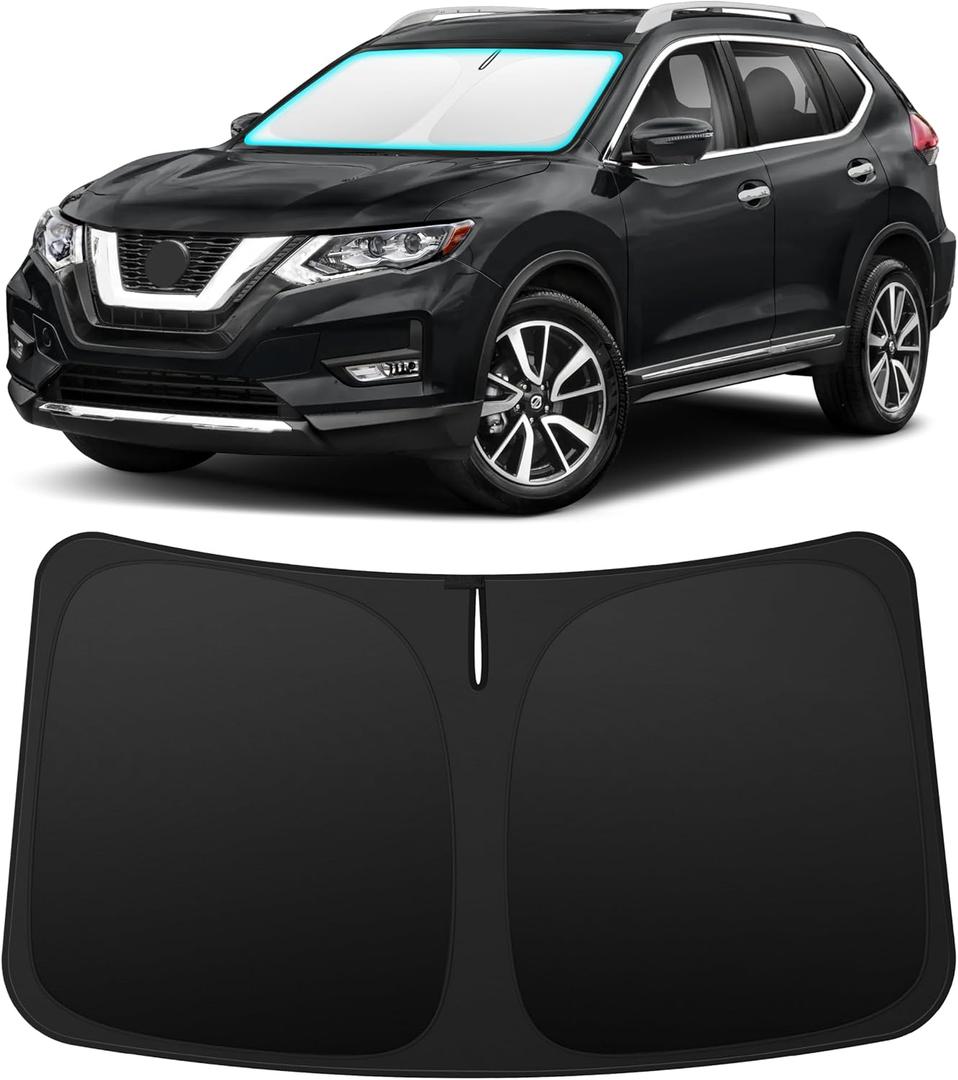 INSAUTO Custom Fit Windshield Sun Shade Accessories for Nissan Rogue 2014-2020 (Rogue Sport Not Fit), Foldable Front Window Sunshade, UV & Heat Reflector, Keeps Interior Cool, Includes Storage Bag
