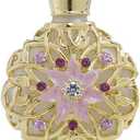 YU FENG Jeweled Flower Perfume Bottles Empty Vintage Decorative Fancy Crystal Glass Perfume Bottle Refillable(Golden,10ml)