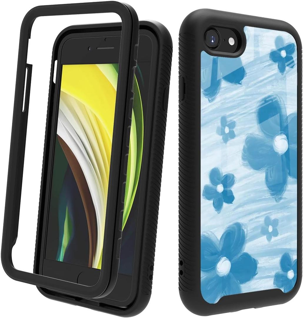 Compatible with iPhone SE 2022/2020 (3rd/2nd Gen), iPhone 8/7 | Shockproof Rugged Dual-Layer Protective Cover for Women Girls 