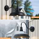 14" Outdoor Barn Gooseneck Lights, Large Farmhouse Fixtures, 2-Pack, 14 Dome - 2 Pack