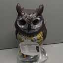 Solar Powered Owl with Motion Detection, Silent Mode, Flashing Eyes, Rotatable Head and Realistic Hoots, Plastic Owl Decoration for Home, Garden, Patio and Fence