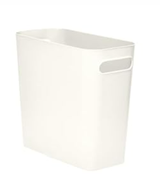 Platic Trash Can - Small Waste basketbin - 1.8 Gallon- for Office,Home,Bathroom,Kitchen - White
