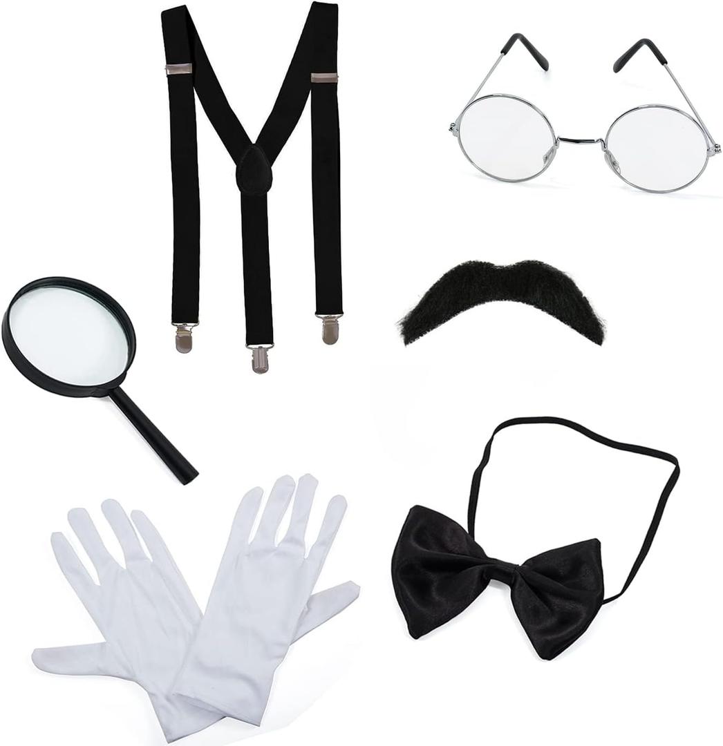 Tigerdoe Detective Costume - 7 Pc Spy Kit Accessories - Secret Agent Costume