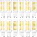 G9 LED Bulb, 6W G9 LED Bulb Dimmable, G9 Halogen Bulb 60 Watt Equivalent, Daylight White 6000K G9 Bulb 550 Lumen, 12-Pack