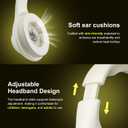 Gaming Headset for PS5 PS4 PC, Wired Headsets with 7.1 Surround Sound, H-7 Gaming Over Ear Headphones with Noise Cancelling Flexible Mic Memory Earmuffs, for PC/PS5/PS4/XboxSeries X/S/Switch (White) (Beige)