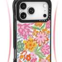for iPhone 17 Pro Max Case Cute - Military-Grade 20 ft Drop Protection Shockproof Phone Case - Funny Passion Flower Design (6.9") Black