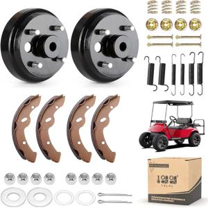 10L0L Golf Cart Brake Maintenance Kit, Rear Brake Hub Drum with Brake Shoes and Spring Kit, Compatible with 1997-Up Electric EZGO TXT PDS, OEM# 19186G1 70794G01 70795G01 27943G01
