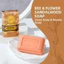 Bee & Flower Soap Bar Sandalwood Soap Mothers Day Gifts for Mum Moisturizing Bath Bar Soaps Nourishes Your Skin 4.4 oz(Pack of 4)