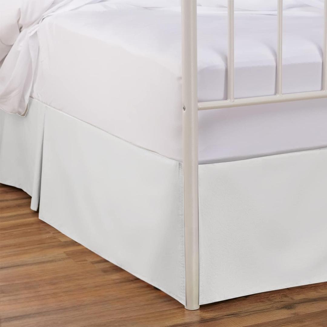 BLISSFORD Tailored Bed Skirt - Full Size Bed 14-Inch Drop - Premium Cotton Blend Pleated Dust Ruffle with Split Corners