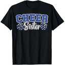Cheer Sister My Favorite Cheerleader Calls Me Sisters T-Shirt (Black), Size 18" x 16"
