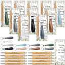 Geyoga 30 Sets Employee Appreciation Gifts Bulk Inspirational Bamboo Pen and Silicone Keychain with Card for Coworker Teacher Student
