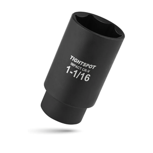 TIGHTSPOT 1/2 Inch Drive - 1 1/16 Inch Deep Impact Socket with Anti-Rounding 6 Point Design, Heat-Treated CRV Steel