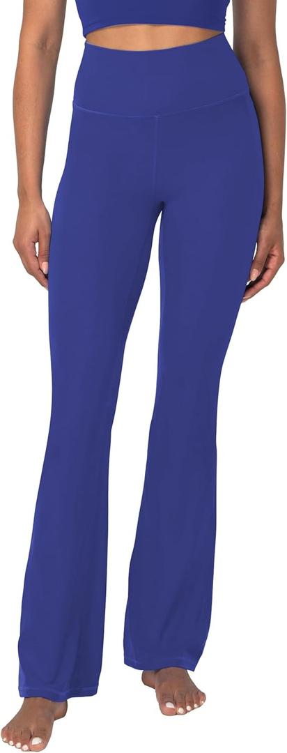 Sunzel Mini Flare Leggings for Women, High Waist Yoga Pants with Tummy Control, Casual Gym Workout Bootcut Leggings (Blue, S)